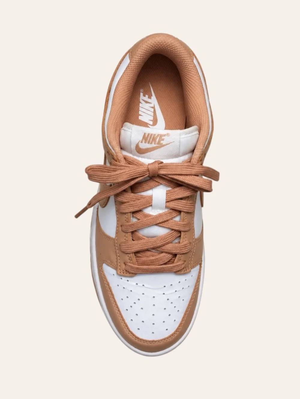 Nike Dunk Low Sneakers Leather White Rose Whisper Blush Pink Women’s Size 7.5